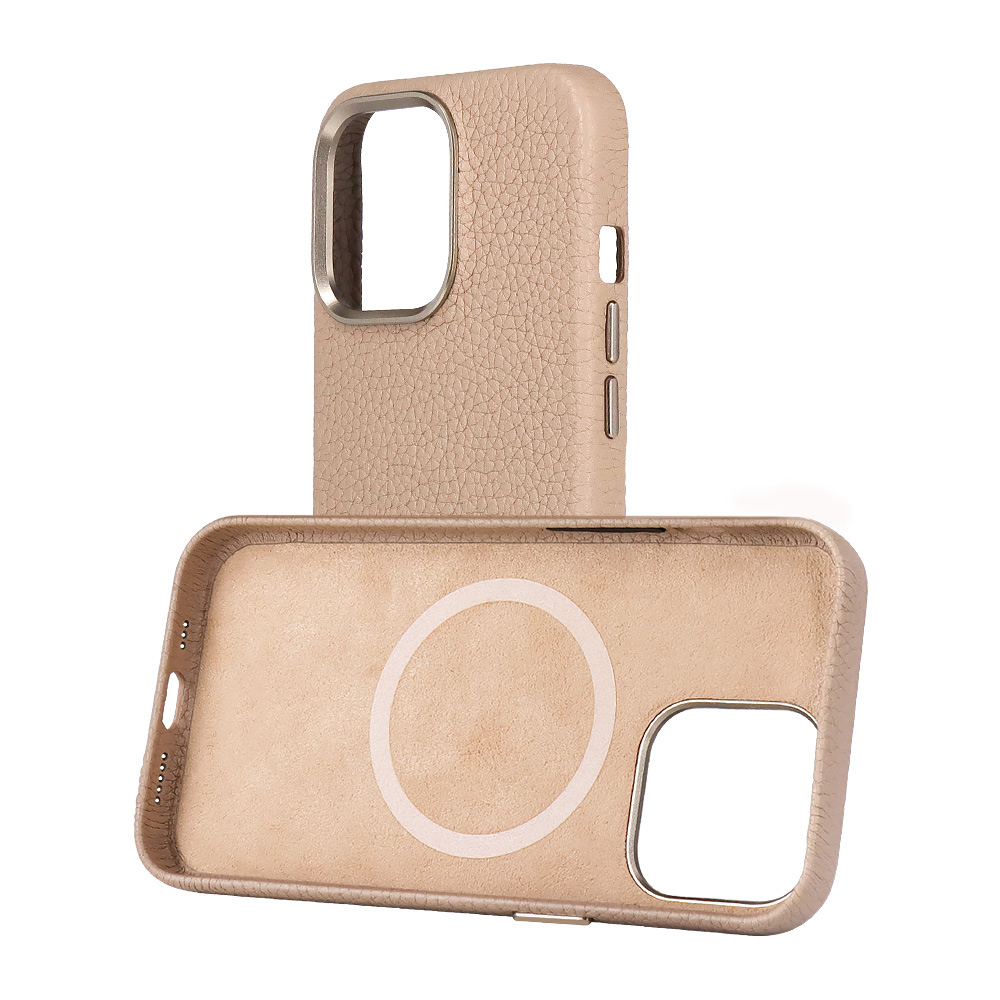 pebble leather Protective magnetic phone Case